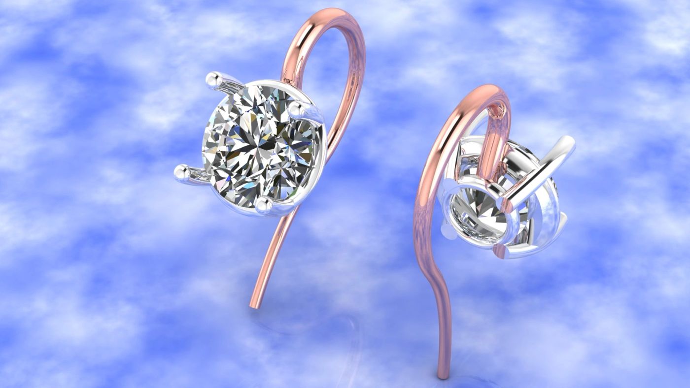 Diamond drop earring CAD